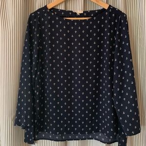 Lila Rose - Navy Blue Anchor Blouse